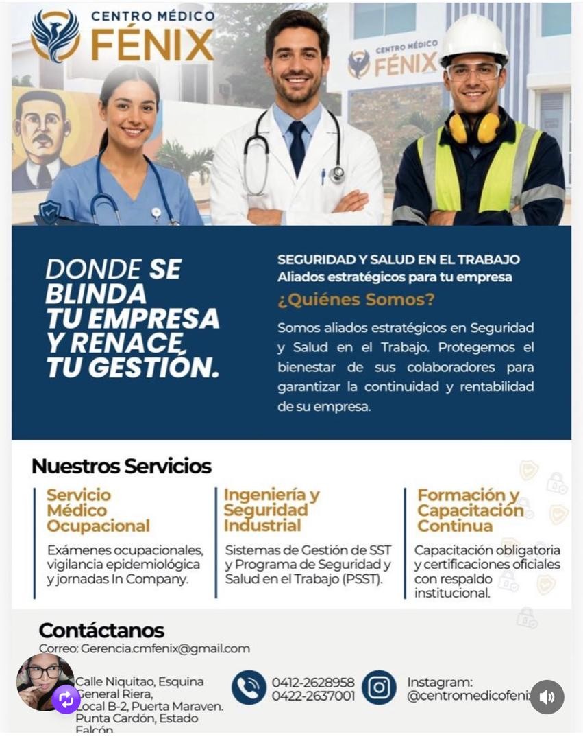 Publicación de Centro Médico Fénix en Instagram